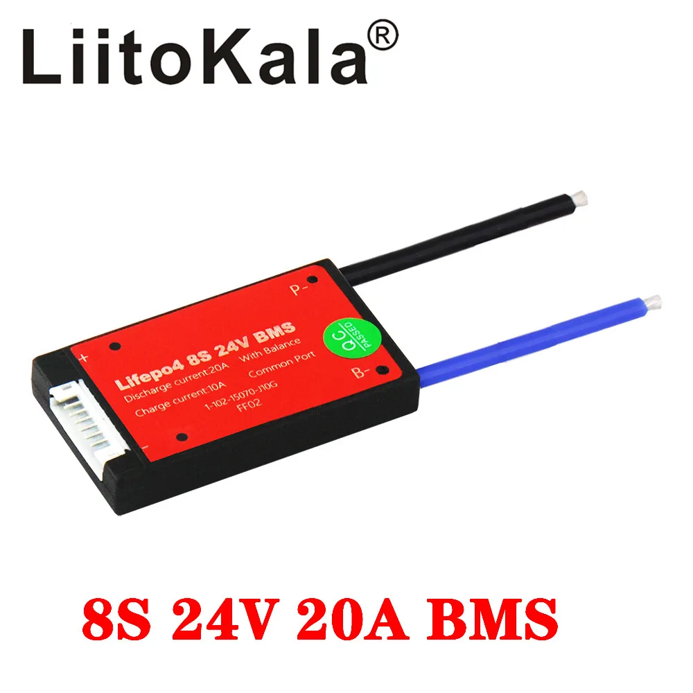 LiitoKala Водонепроницаемый 8S 24v 29 6 v 20A BMS литиевый lipo 3 2 V lifepo4 bms для электрического