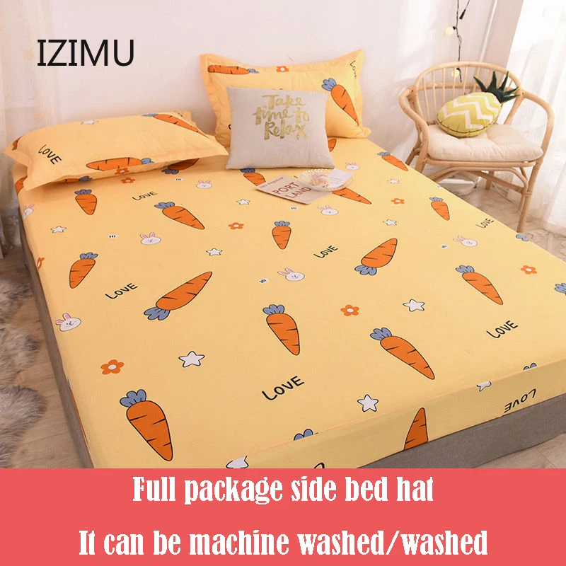 

IZIMU Geometric print elastic fitted sheet mattress cover single full queen king size bed sheet home textiles (No pillowcase)