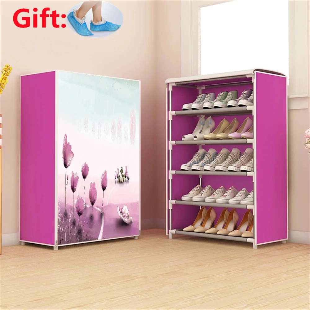 

6 Tiers Shoes Storage Cabinet Shoes Rack With Dustproof Cover Closet Shoes Racks Home Multi-Layer Composite Shoe Racks