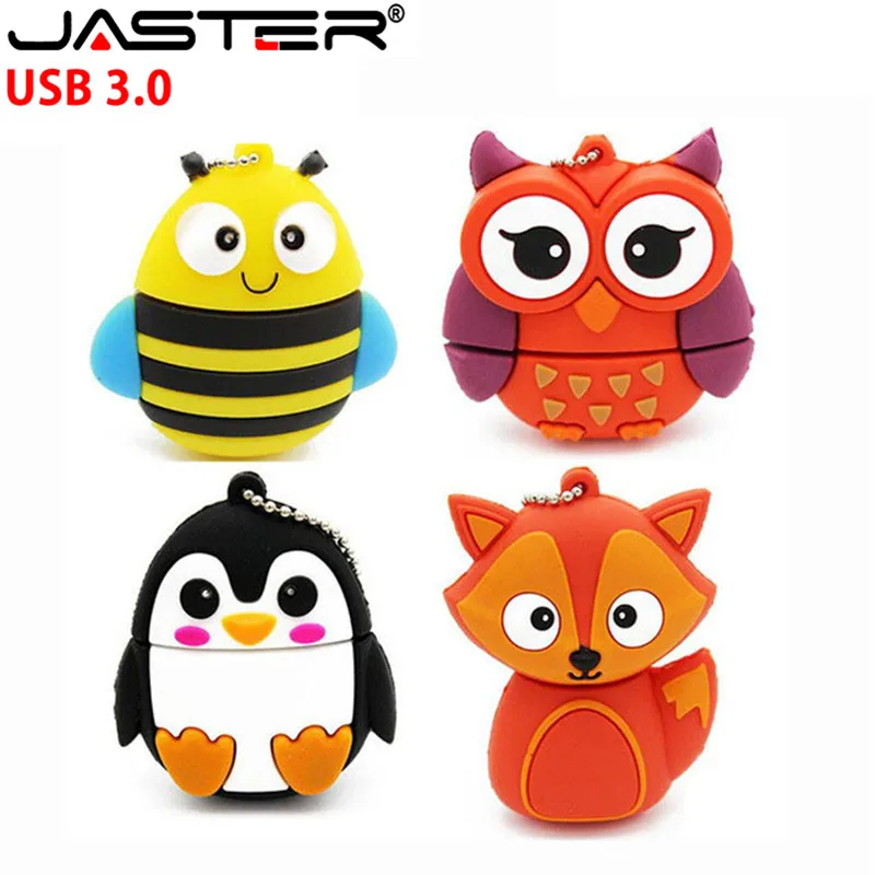 USB 3 0 флеш накопитель JASTER с рисунком пингвина совы лисы 4 ГБ 8 16 32 ГБ|USB