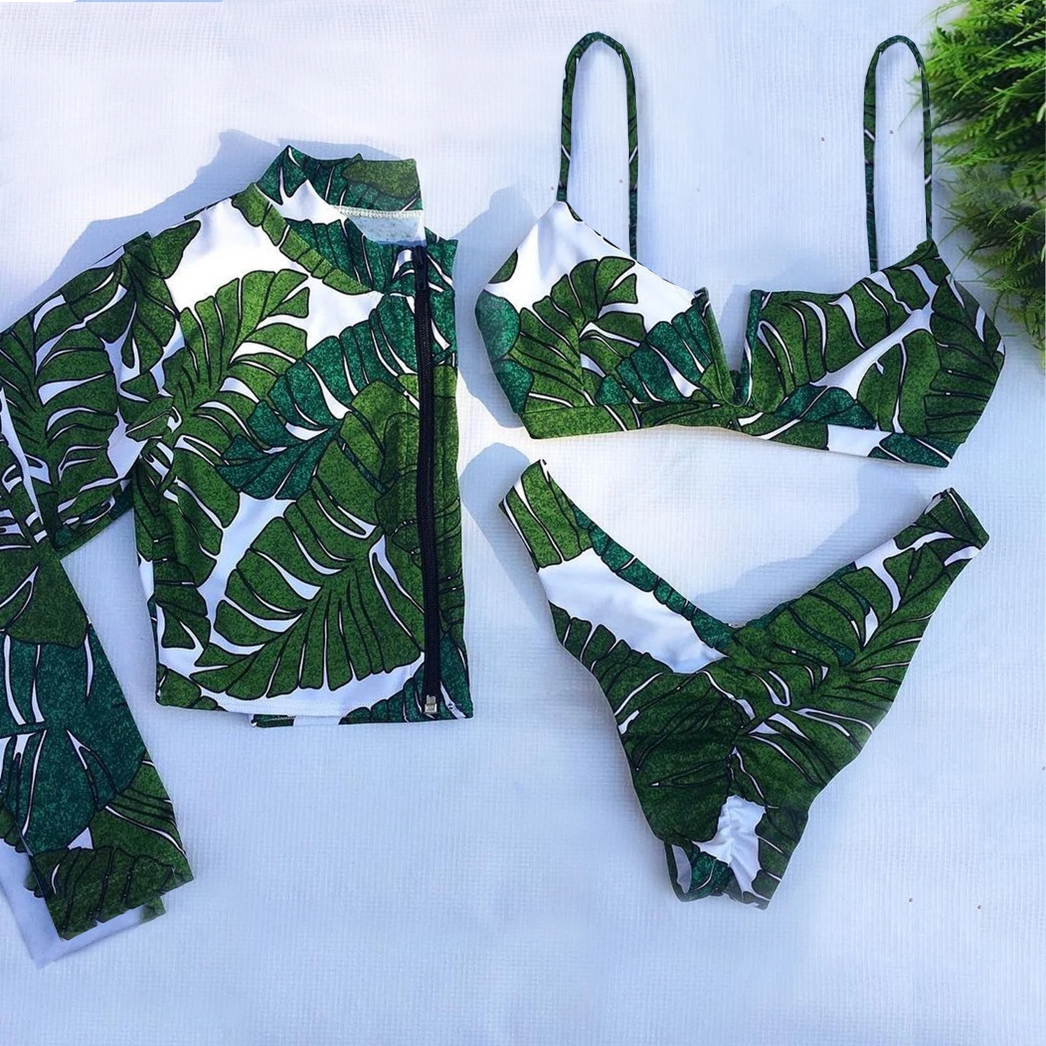 Новинка 2022 купальник Женский комплект бикини из 3 предметов с длинным рукавом и
