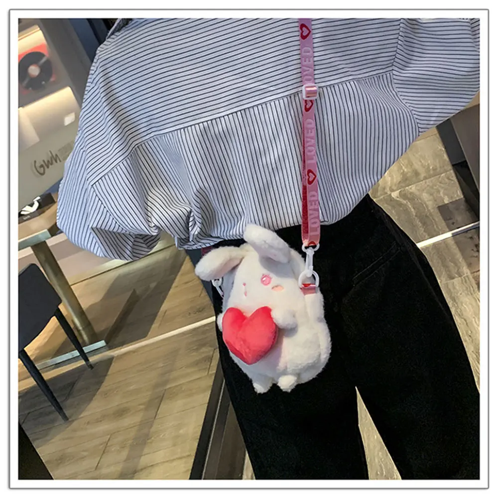 20-30 см белая и розовая плюшевая игрушка Bolso niuna девочка сумка Детский рюкзак мягкие игрушки Кролик плюшевые рюкзаки милая игрушка для детей