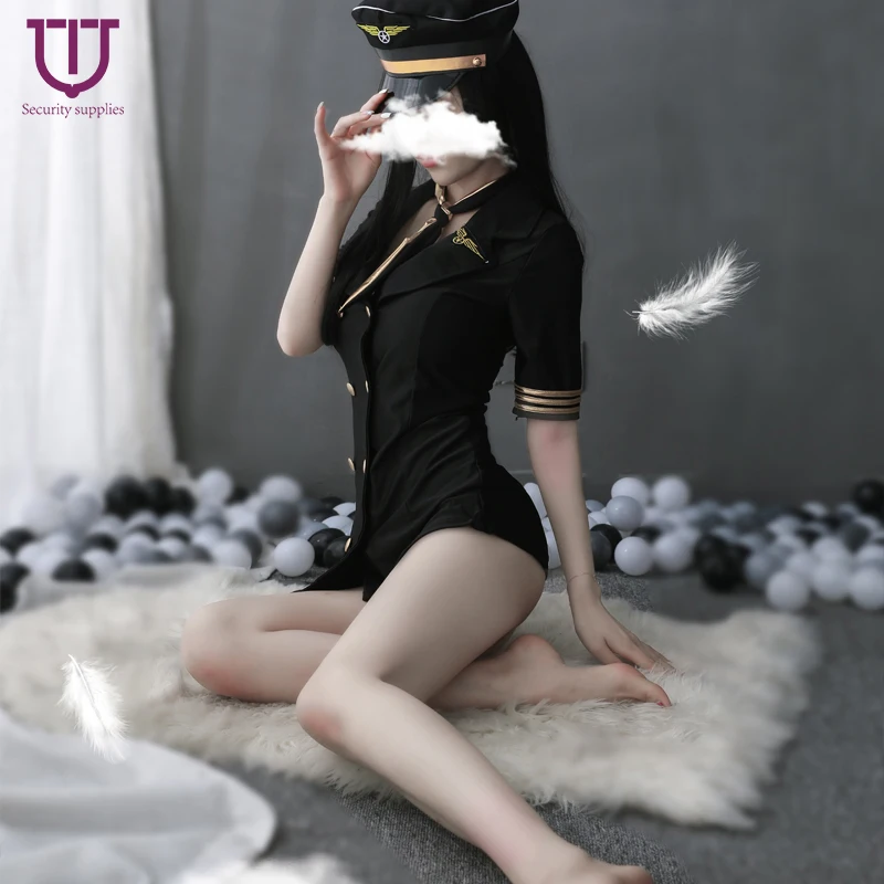 Сексуальная стюардесса бэйбидолл глубокий V образный вырез сексуальная униформа