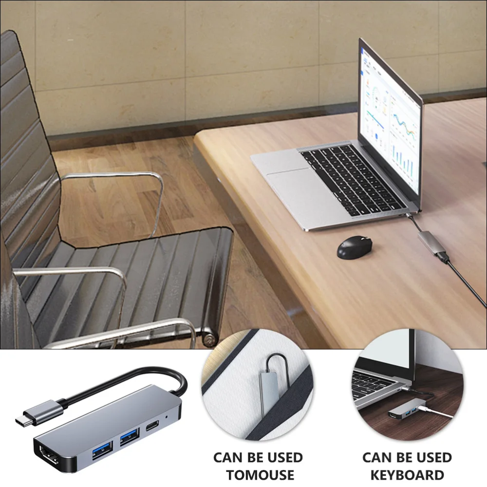 

USB Hub Dock Holder Hub 4 Ports Multipurpose USB Charger Video Adapter