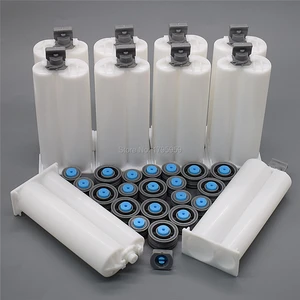 10 шт., картридж 50 мл, 1:2, пустой двухцилиндровый смеситель AB, трубка с уплотнительными поршнями, набор для 1:2, дозатор клея, 50 мл, клеевой пистолет AB