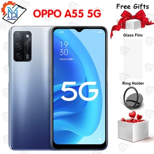 original oppo a55 5g mobile phone 6 5 inch screen 6gb ram 128gb rom mt6833 octa core android 11 5000mah bettery smartphone free global shipping