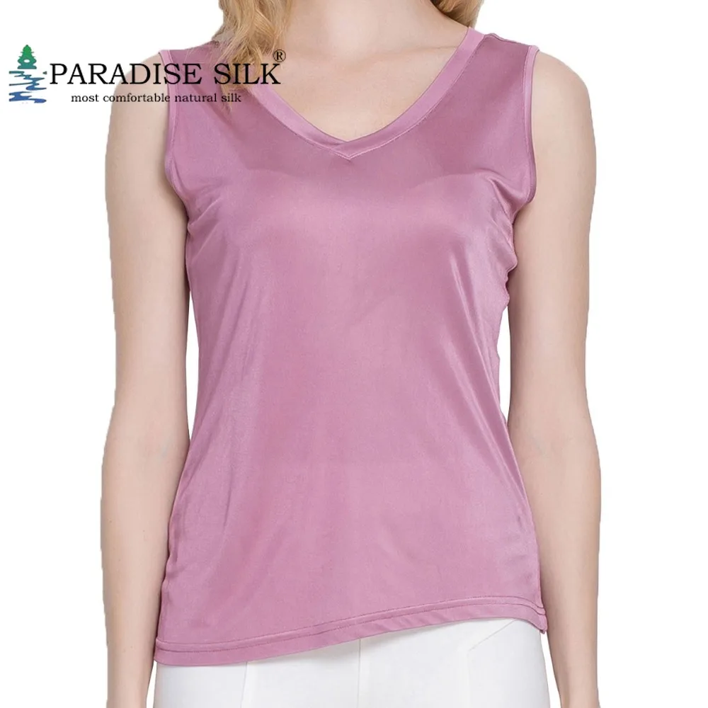 Специальное предложение Женский жилет с V образным вырезом из 100% чистого шелка
