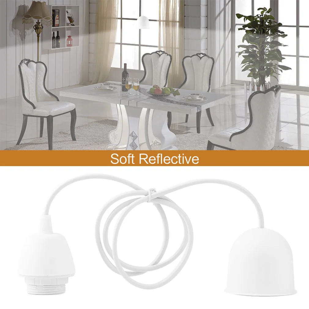 Белый E27 держатель лампы с 1 2 м шнур питания базы огнестойкий PC пластик можно