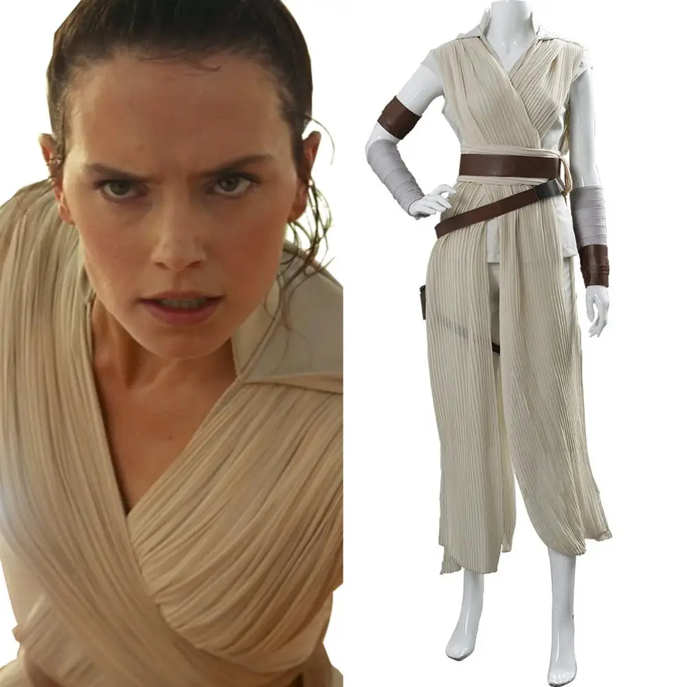 Звездный Косплей Wa подъем Скайуокера Рей косплей костюм наряд платье Хэллоуин
