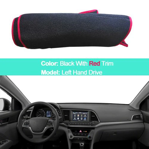 Красный 2 Layers Car Dashboard Cover Carpet Cape Dash Mat Dashboard Anti-UV For Hyundai Elantra Avante LHD RHD - Название цвета: Красный