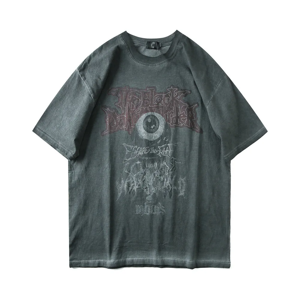 

Men T Shirt Hip Hop Evil Eye Print Print Short Sleeve Streetwear T-shirt Men's Crew Neck Women's T-shirt Oversize Cotton Tops