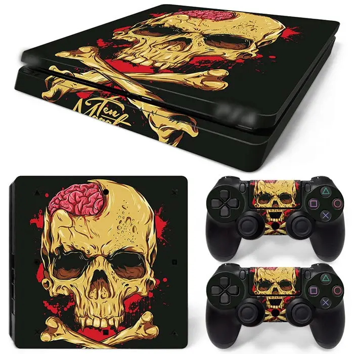 Череп дизайн ПВХ кожи наклейка для PS4 Тонкий консоли и контроллеры стикер s для ps4 тонкий кожи стикер