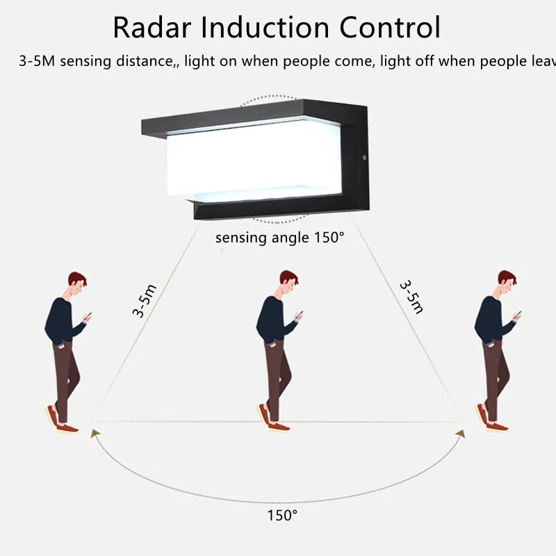Черный/серый уличный светильник 18 Вт современный настенный светодиодный для