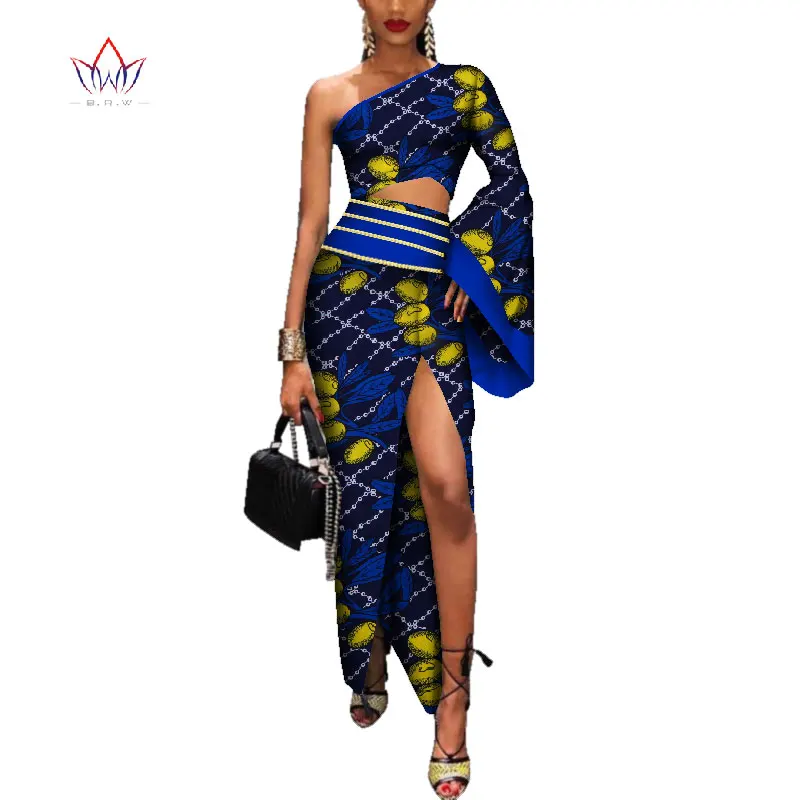 Осеннее Африканское платье Дашики для женщин Bazin роскошное длинное сексуальное