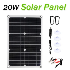 solar panel kit 20w 18v diy battery power portable multifunctional outdoor solar charging board for phone car emergency power free global shipping