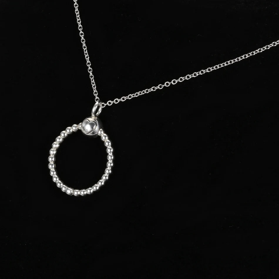 

Authentic S925 Moments Small Beaded O Necklace Pendant for Women DIY Jewelry