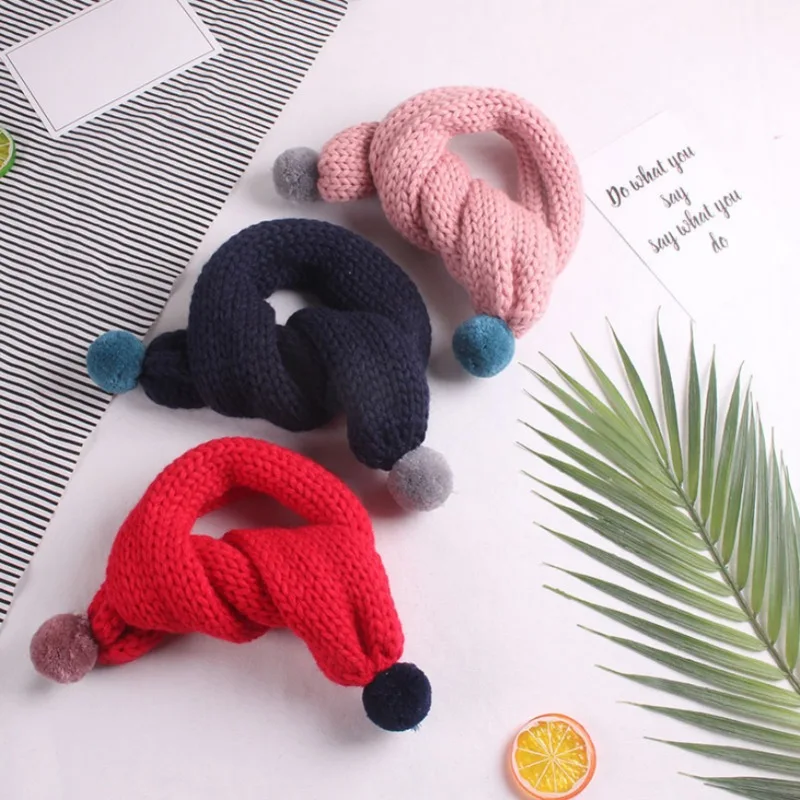 Милый новый детский шарф на весну и зиму однотонное цветное вязаное мягкое