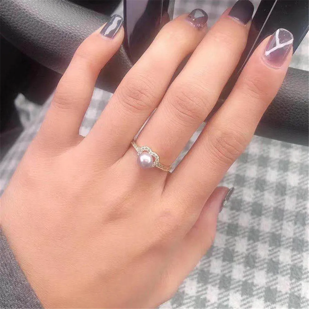 

Ring Mount Pearl Accessories Adjustable Size 925 Sterling Silver Ring Jewelry DIY No Pearl