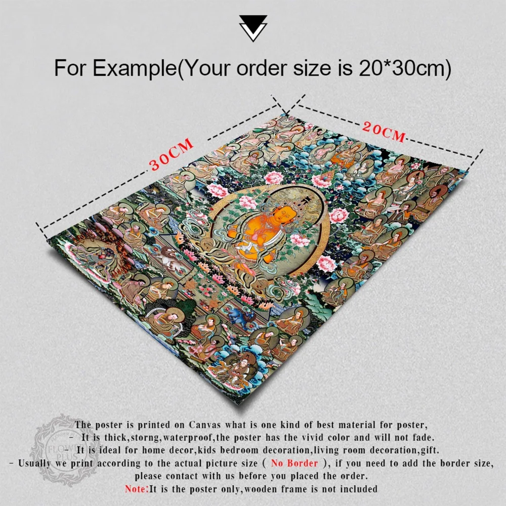 

Buddha Painting Thangka India Chinese Religion Style Canvas Print Painting Poster Art Wall Pictures for Hallway Home Decor