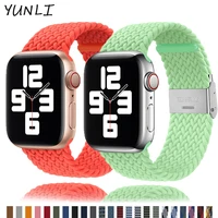 nylon fabric band for apple watch series 6 se 5 4 3 38mm 40mm 42mm 44mm adjustable braided solo loop elast strap for iwatch