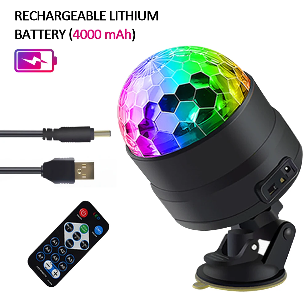 With lithium battery Световой проектор украшение автомобиля свет USB светодиодный звездное небо DJ RGB лазерный Автоматическое вращение Авто Голосовое управление проектор автомобильный Стайлинг - Испускаемый цвет: With lithium battery