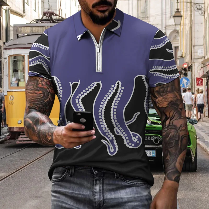 

Мужская футболка-поло с коротким рукавом, с 3D-принтом, в стиле хип-хоп