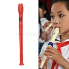 Многоцветный Пластиковый музыкальный инструмент запись сопрано длинная флейта 8 отверстий Прямая доставка