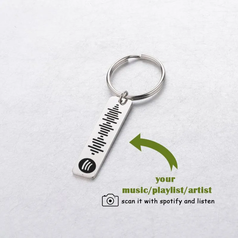 Персонализированные музыка Spotify сканирования брелок с кодом для мужчин и женщин