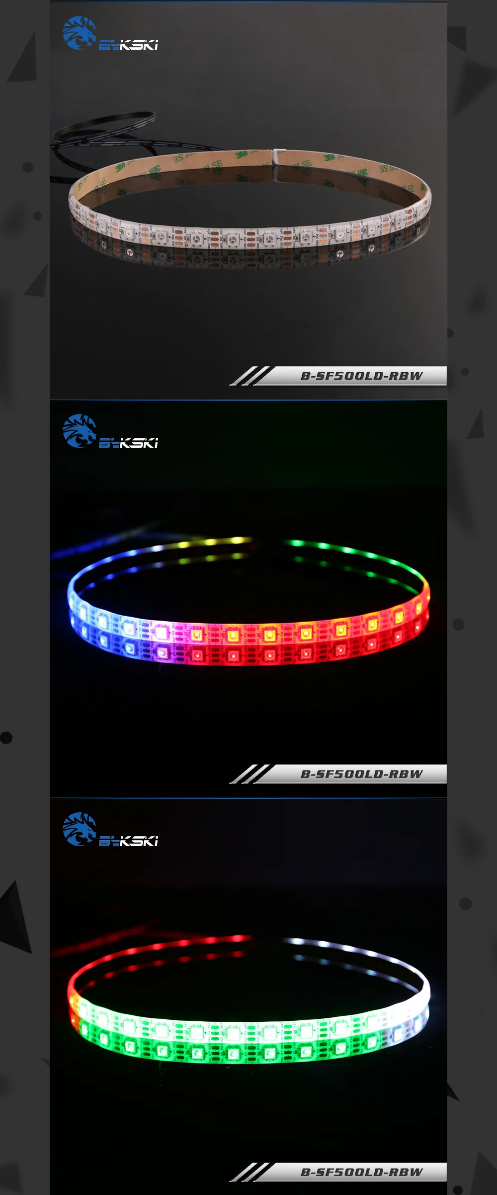 Bykski B-SF500LD-RBW/B-SF1000LD-RBW, RBW RGB световые полосы, светодиодный 5V полосы, с клейкой лентой 3M, чехол для освещения