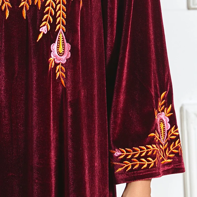 

Winter Velvet Abaya Turkey Muslim women Hijab Dress Kaftan Dubai Islam African Dresses Robe Longue Musulman De Mode Femme