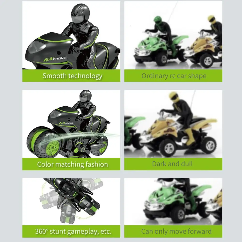 Игрушечный мотоцикл с дистанционным управлением перезаряжаемый 2 4G RC трюковый