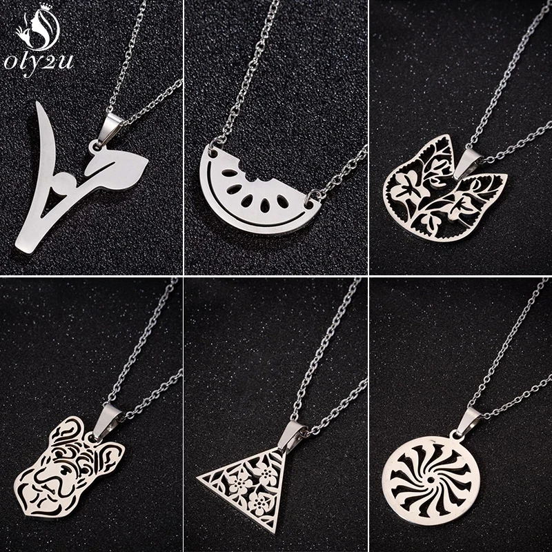 Модные ожерелья Oly2u из нержавеющей стали 2019 ожерелье с круглым компасом для