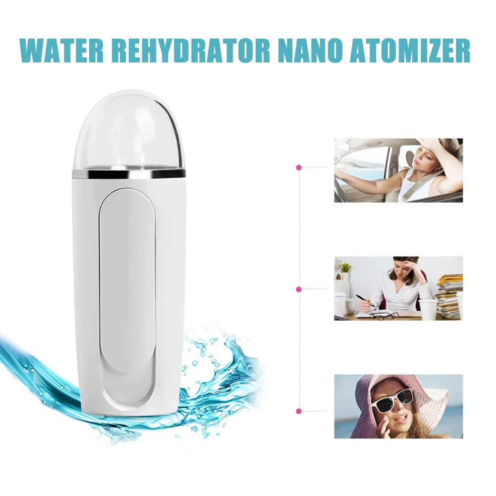 

Handheld Moisturizing Nano Mini Humidifier Skin Nebulizer Steamer Mist Sprayer Body Back Knee Pain Relief Lighting