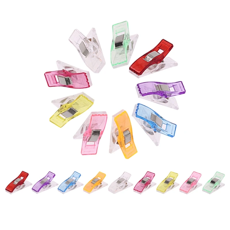 

100pcs/set Plastic Clips for Patchwork Sewing Quilting Blinding Crafting Crochet 28GF
