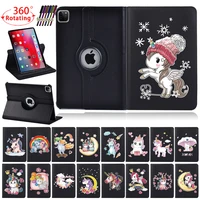 rotating stand case for apple ipad pro 9 7ipad pro 10 5pro 11 2018pro 11 2020 cute unicorn pu leather tablet protective cover