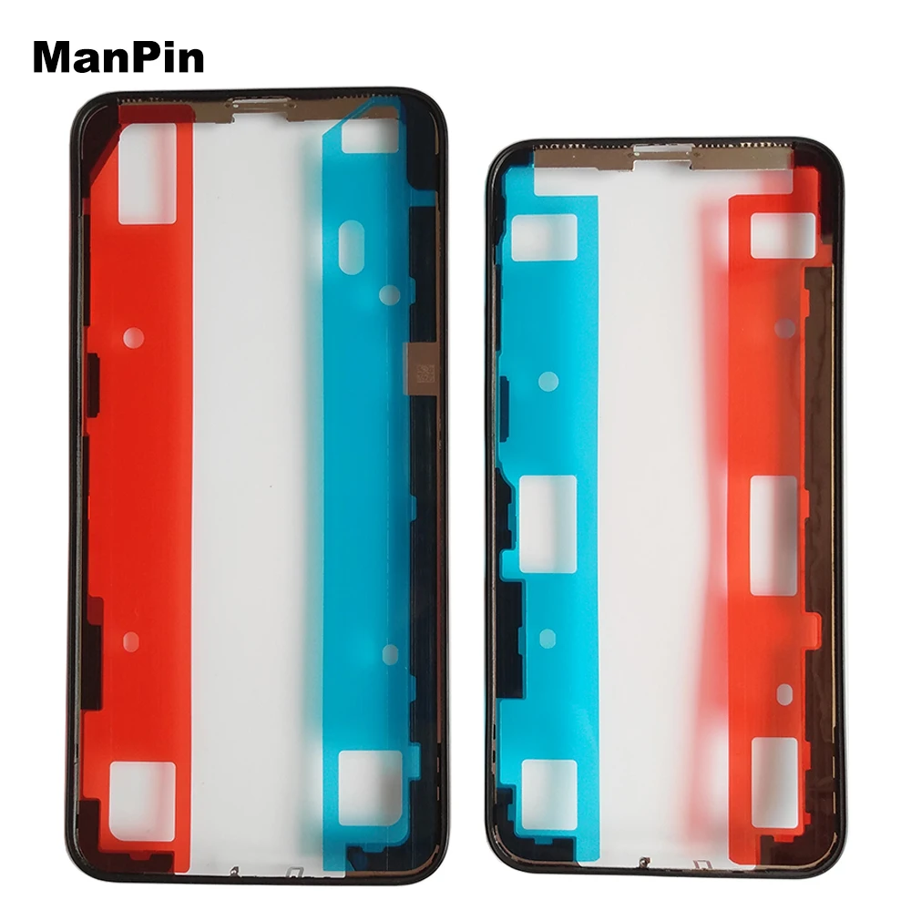For iPhone 11Pro XS MAX X LCD Screen Bezel Frame Touch Display Middle Housings With Adhesive Real Gold Mobile Phone Repair Parts