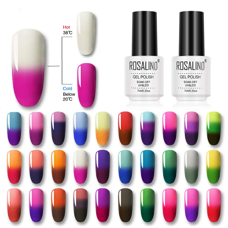 

Гель-лак для ногтей, 7 мл, меняющий цвет при температуре, УФ-лак для ногтевого дизайна, Полупостоянный Гель-лак для ногтей, маникюр