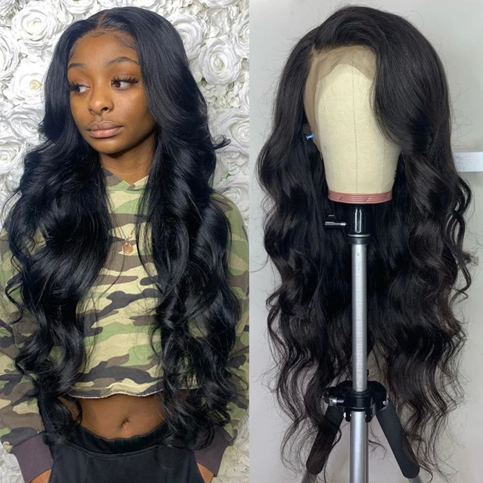 Парики из человеческих волос с волнистыми волосами для чернокожих женщин