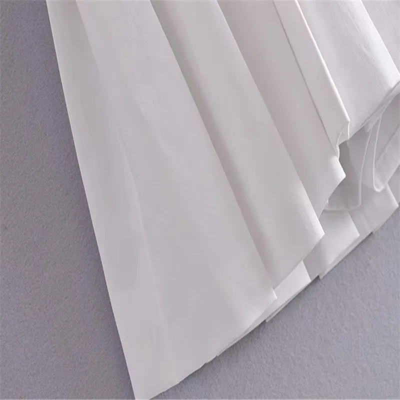 

Za 2021 White Pleated Mini Summer Dress Women Vintage Short Sleeve Office Lady Dresses Woman Fashion Front Hook Casual Vestidos