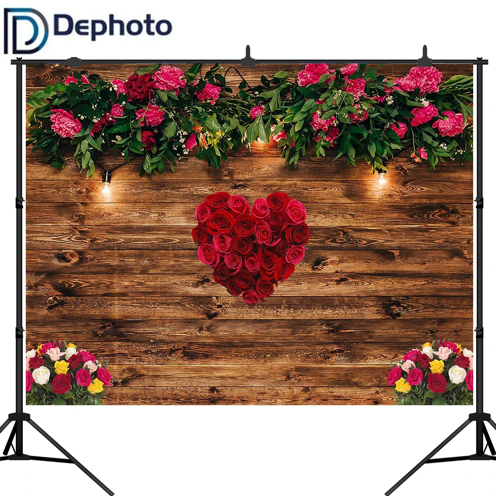 Dephoto свадебный душ фон для фотографии деревянный Блеск Любовь Свадьба Украшение