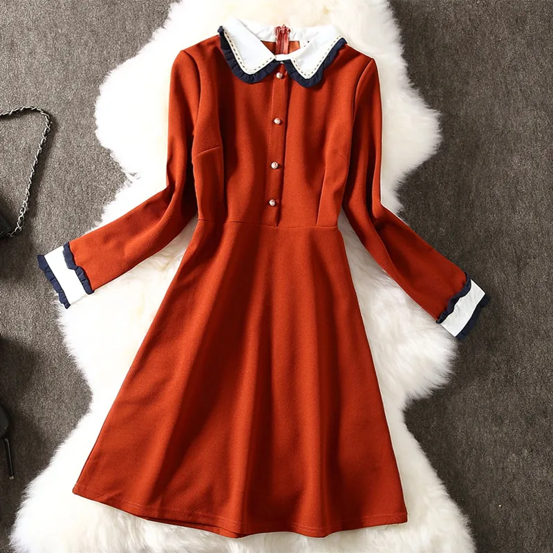 2019 осень зима новые винтажные Женские Длинные рукава А силуэта тонкие короткие