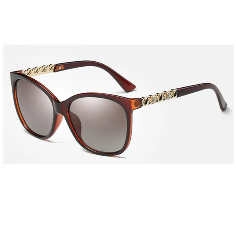 Женские поляризационные солнцезащитные очки FENCHI брендовые зеркальные черные с