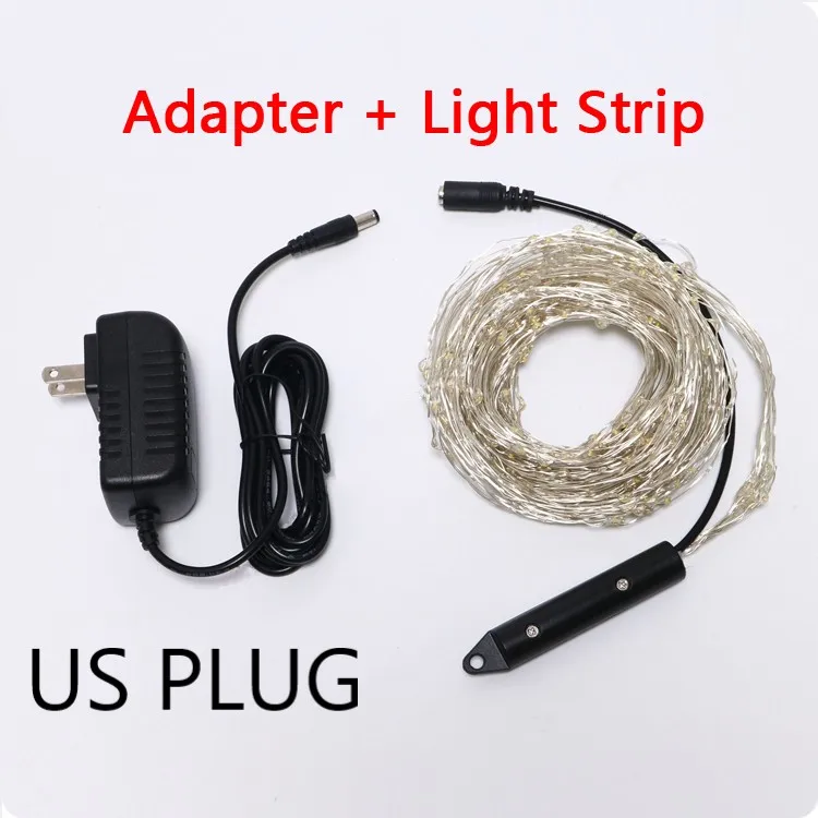 2M 10 Branches 200 LEDs String Fairy Lights christmas Decorations For Home Outdoor LED Light Decoration With DC Adapter Holiday | Лампы и