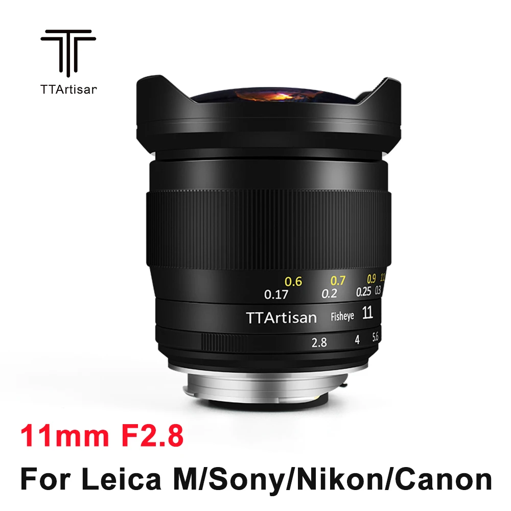 TTArtisan 11 мм F2.8 полная Рамка объектив камеры рыбий глаз край для Sony E Leica M Nikon Z