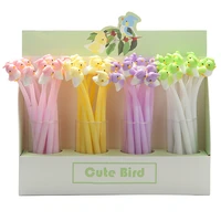12pcsbulk pretty cool cute stationery parrot pens bird kawaii silica gel pen funny school supply women teacher wedding gift kit