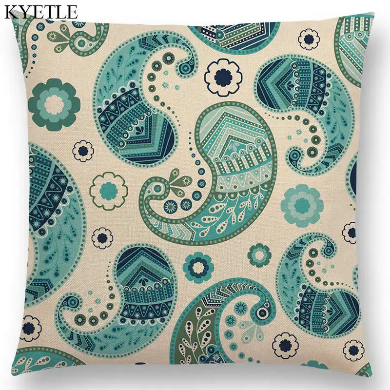 Декоративный чехол для диванной подушки с рисунком Пейсли Мандала цветочные