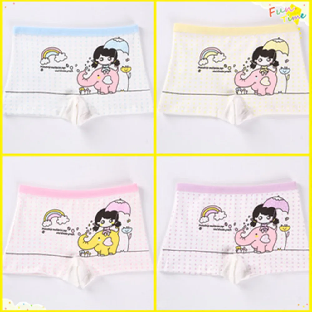 

2-12Y Children 4 Pieces/Lot Underwear High Quality Cotton Girls Panties Cute Pattern Kids Boxer Briefs Child Soft girl Pants