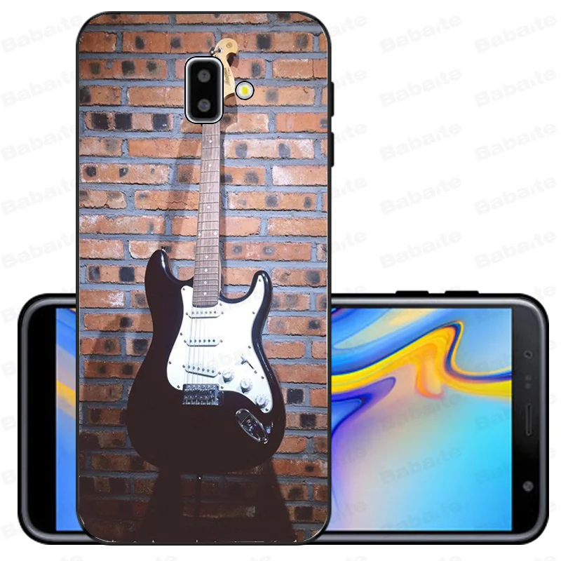 Чехол для телефона из ТПУ с изображением гитары музыкальных инструментов черный