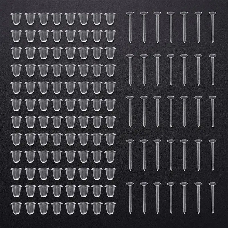 100 пар серьги-гвоздики простые силиконовые резиновые серьги прозрачные иглы