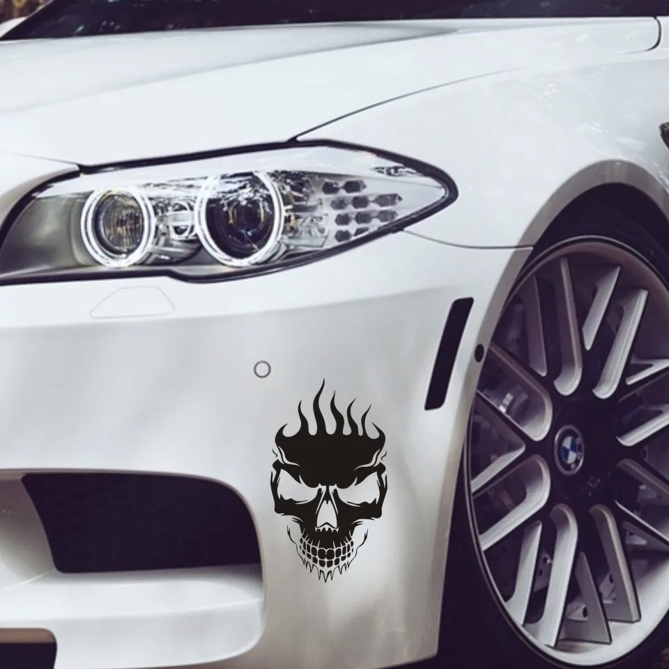 17*10 см автомобильные наклейки с рисунком черепа и крови 3D Автомобильные